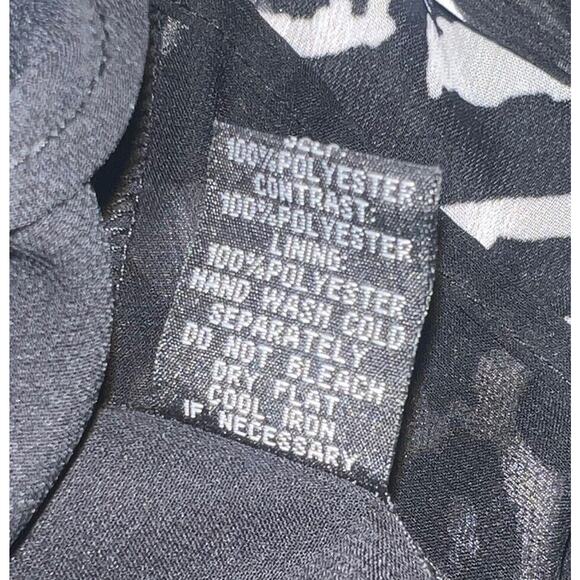 Lapis Beaded Black White Tunic Abstract Top Leopard 2 Layer Size L - Picture 7 of 11